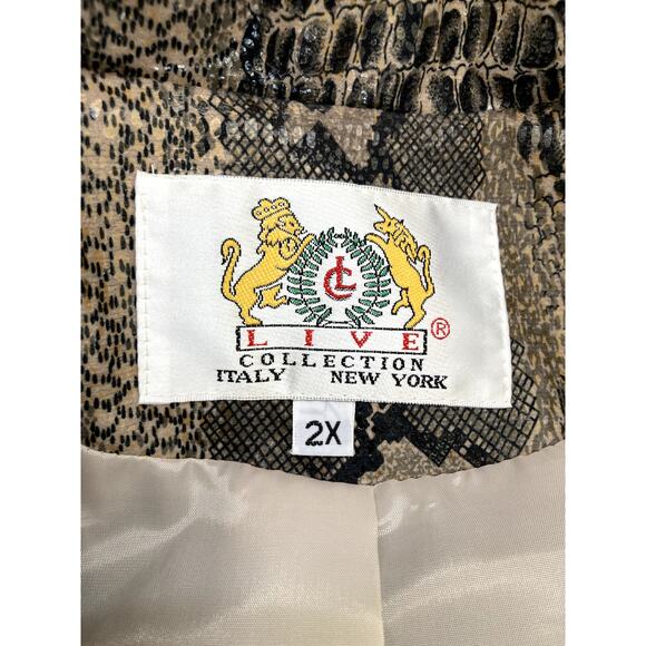 Live Collection Bijan Danialian Suit Set Mens 2XL Coat Pants Snake AOP Baggy NWT - Picture 2 of 16